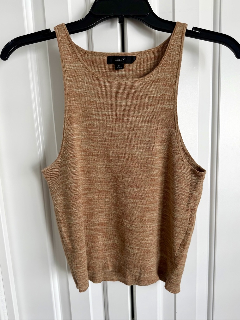 J. Crew Marled Tan Knit Tank Top worn 1x